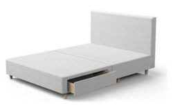 Silentnight Studio Simple Double 2 Drawer Bed Frame-Natural.